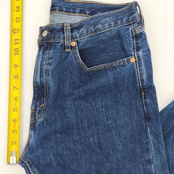 Levi's 505 Jeans Mens Size 36x30 Straight Leg Faded Distressed Everyday Normcore - Picture 5 of 9